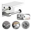 Stainless Steel Toilet Paper Holder Wall Mounted Punch-Free Bathroom Accessories