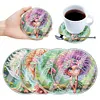 [Upgrade]4Pcs Acrylic Special Shape Girl DIY Waterproof Diamond Painting Coaster