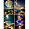 (US Local)4Pack Seaside View-Full Round Diamond Painting(30x40cm)