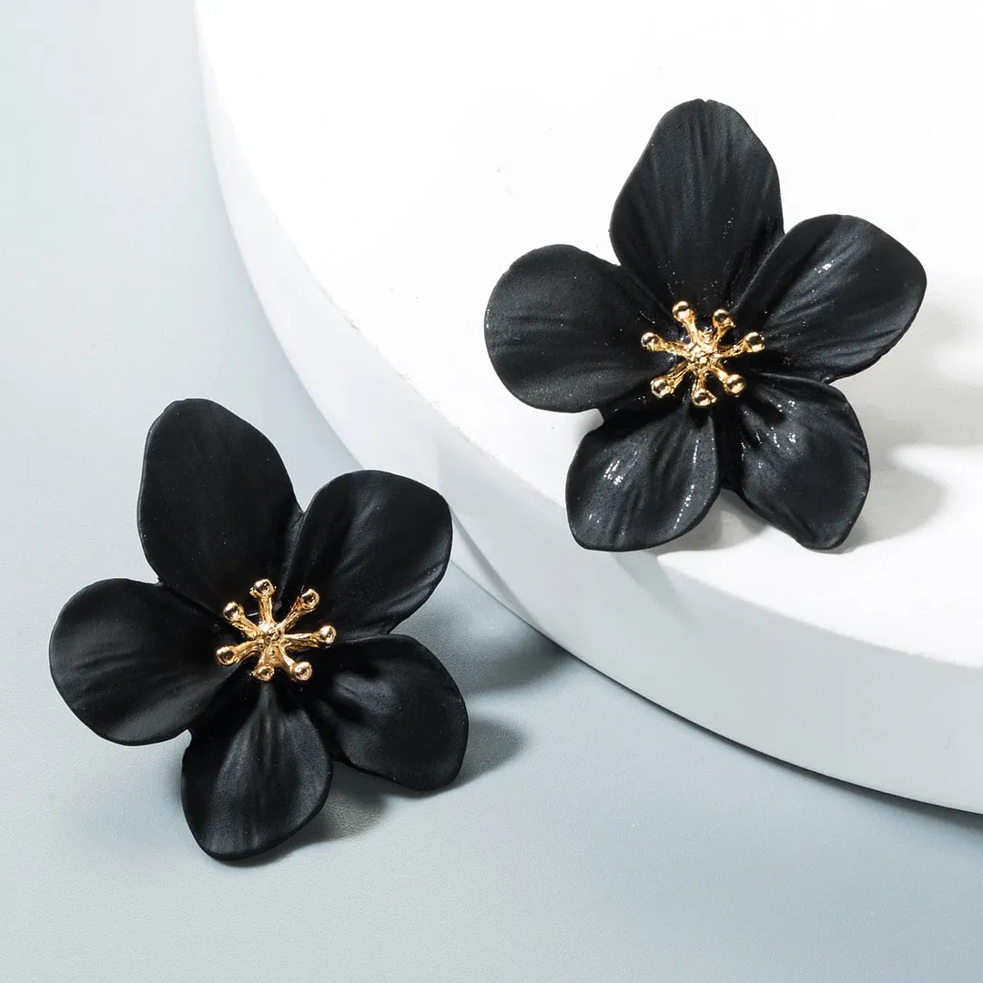 Dvacaman Bohemian Cute Long Double Layer Flower Statement Drop Earrings Women Summer Beach Party Metal Pendant Earrings Jewelry