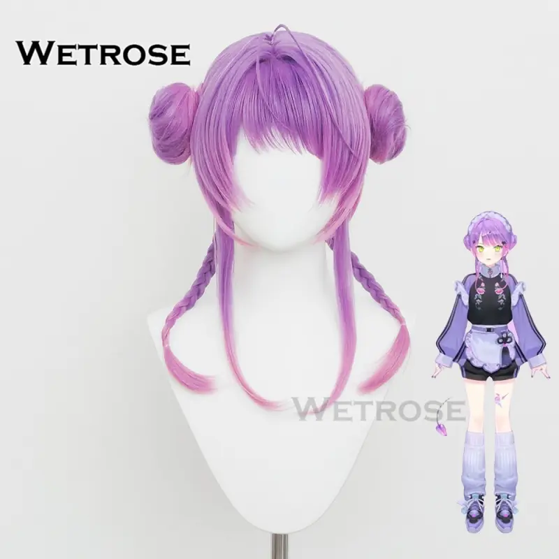 [Wetrose] In Stock Hololive JP Vtuber Tokoyami Towa Maid Cosplay Wig 常闇トワメイド風ジャージコスプレウィッグ