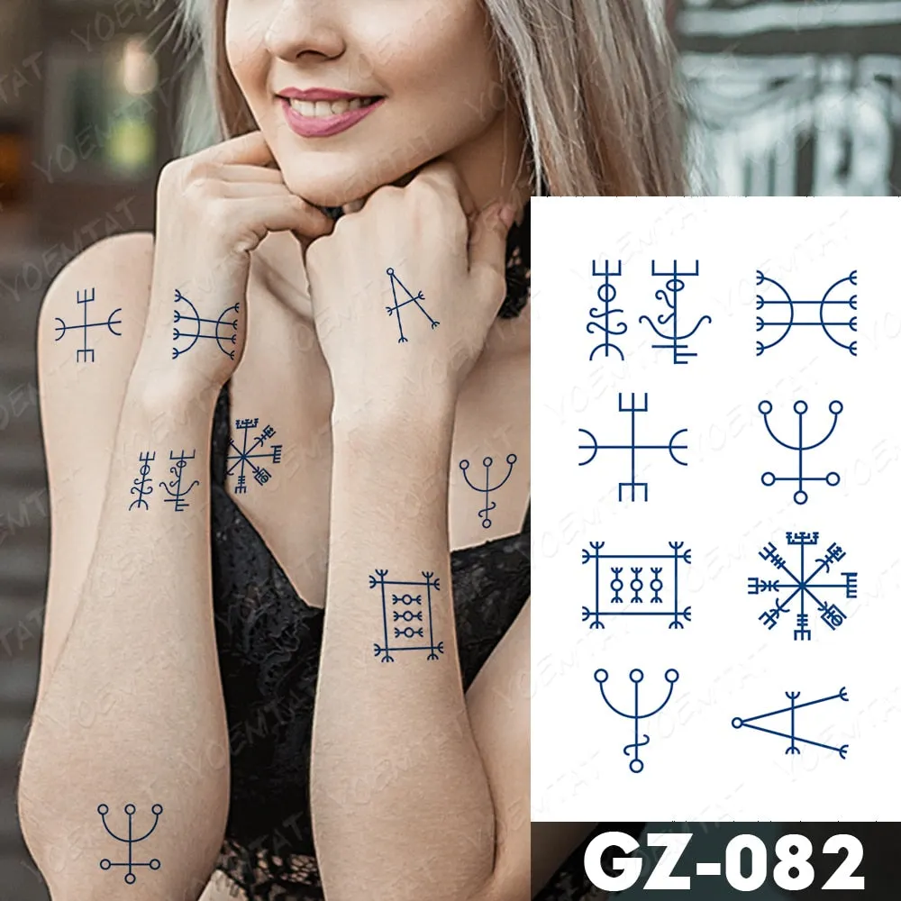 Juice Lasting Waterproof Temporary Tattoo Sticker Rose Butterfly Moon Sun Diamond Heartbeat Wave Flash Fake Tattoos Ink Body Art