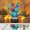 (US Local)Acrylic Double Sided Butterfly Vase Diamond Painting LED Night Light for Desktop