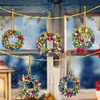 5Pcs Diamond Painting Acrylic Christmas Wreath Hanging Decor
