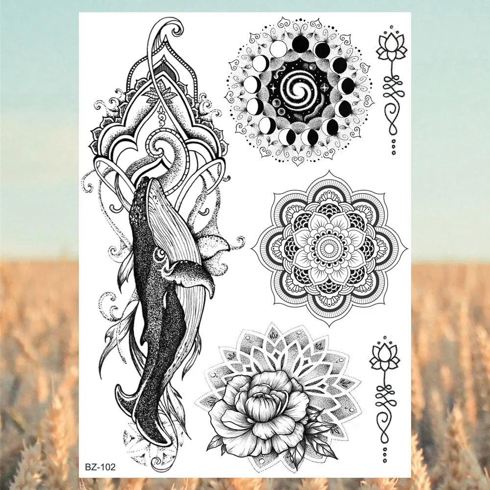Realistic Knight Tribal Armband Temporary Tattoos For Men Adult Lion Wings Shield Fake Tattoo Body Art Unique Tatoos Large