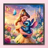 Princess Belle And Stitch - 11CT Stamped Cross Stitch - 40*40cm - Disney