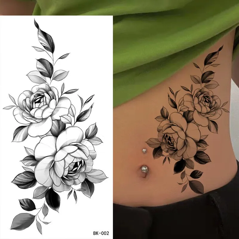 Sdrawing Tattoos New Flash Waterproof Temporary Tattoo Sticker Lip Print Flowers Butterfly Body Art Arm Fake Sleeve Tatoo for Women