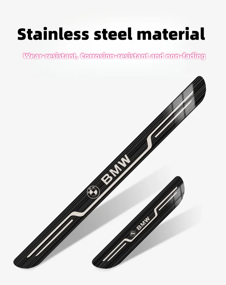 Car universal style stainless steel welcome door sill strip