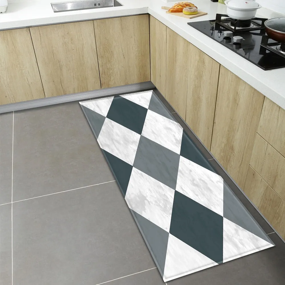 Modern Kitchen Mat Home Entrance Doormat Hallway Bathroom Anti-Slip Long Rug Bedroom Living Room Balcony Floor Decoration Carpet