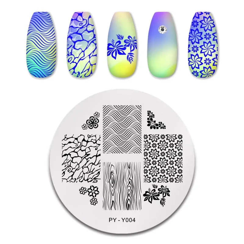 PICT YOU Nail Stamping Plates Marble Texture Animal Flower Snake Christmas Theme Image 12*6cm Template Mold Nail Art Stencil-Nail Inspo