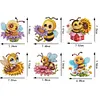 6Pcs Bee DIY Diamond Painting Kits Garden Stakes Diamond Art Kits Garden Decor