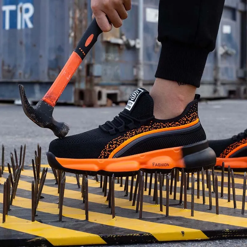 Free Shipping Work Safety Shoes Men Short Boots With Steel Toecap Anti Smashing Lightweight Sneaker Breathable All Season Shoes
