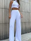 Empire Wide Leg Two-Piece Suits