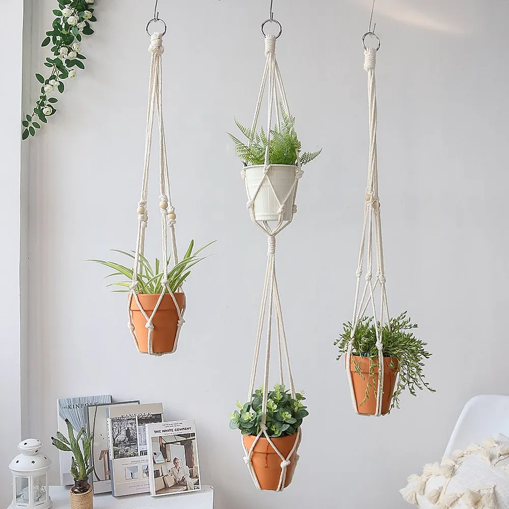 Boho Macrame Plant Hanger Indoor Outdoor Hanging Planter Decor Basket Flower Pot Holder Garden Home Decor Decoration