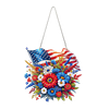 National Flag and Flowers DIY Acrylic Diamond Painting Hanging Kit Special Shape Crystal Rhinestone Art Pendants Single Side Drill for Adults Gift Home Wall Or Window Decor