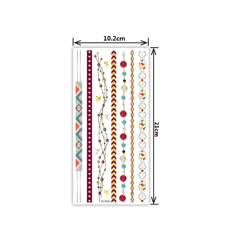 Creative personality exquisite fashion waterproof sweat gold and silver tattoo stickers bronzing and silver tattoo stickers