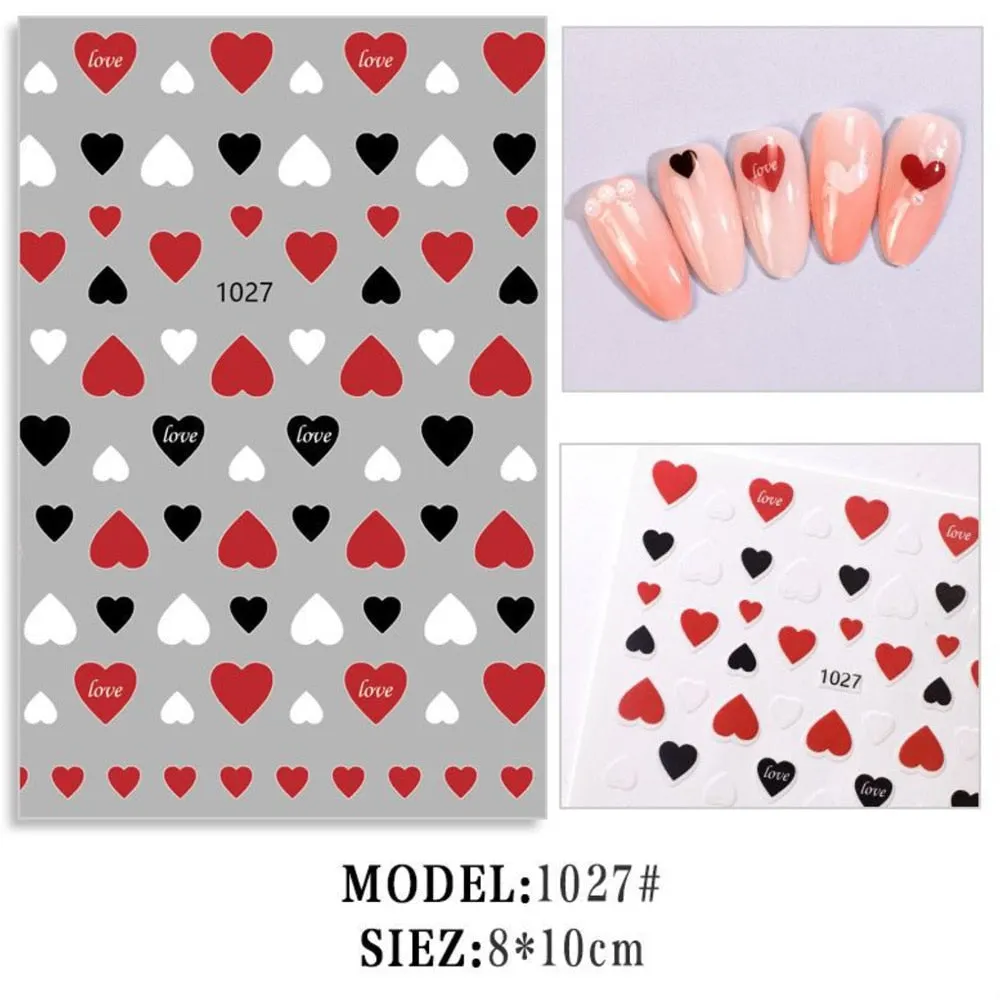 Heart & Star Bubble Cute Image Quality 3D Engraved Nail Stickers Nail Art Decorations Nail Decals Design