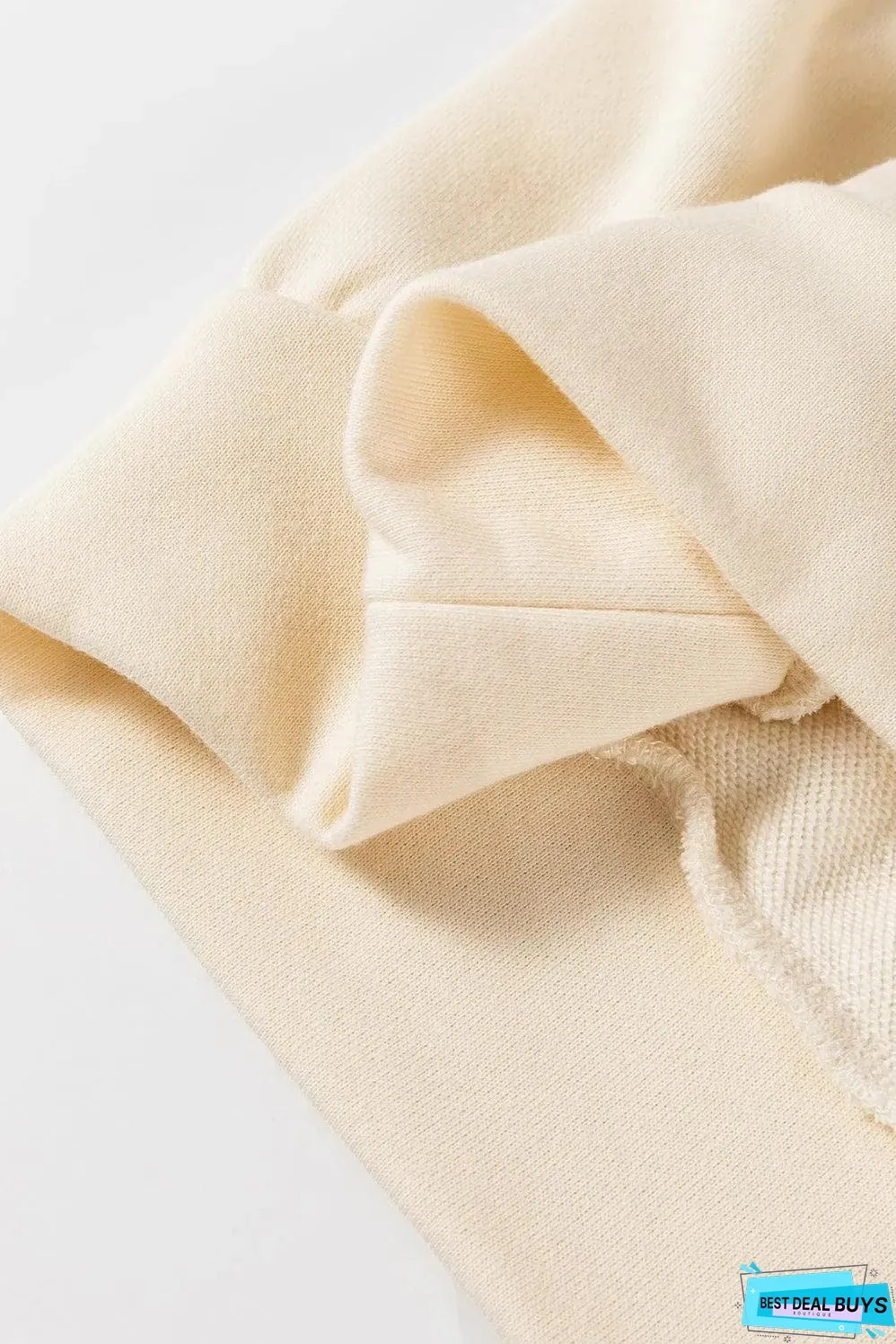 Apricot Bowknot Dewback Round Neck Sweatshirt