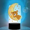 5D DIY Diamond Painting 7 Color Night Light Lamp Home Decoration Ornament Gift Kit(Moon Bear)