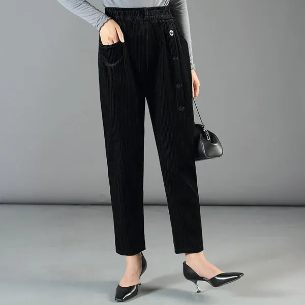 Women&rsquo;s Warm Corduroy High Waist Pants