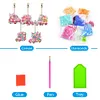 6Pcs DIY Diamond Painting Pink Car Keychain
