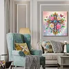 (Pre-Framed)Flower Cross-Special Shape Diamond Painting Kit(29x29cm)