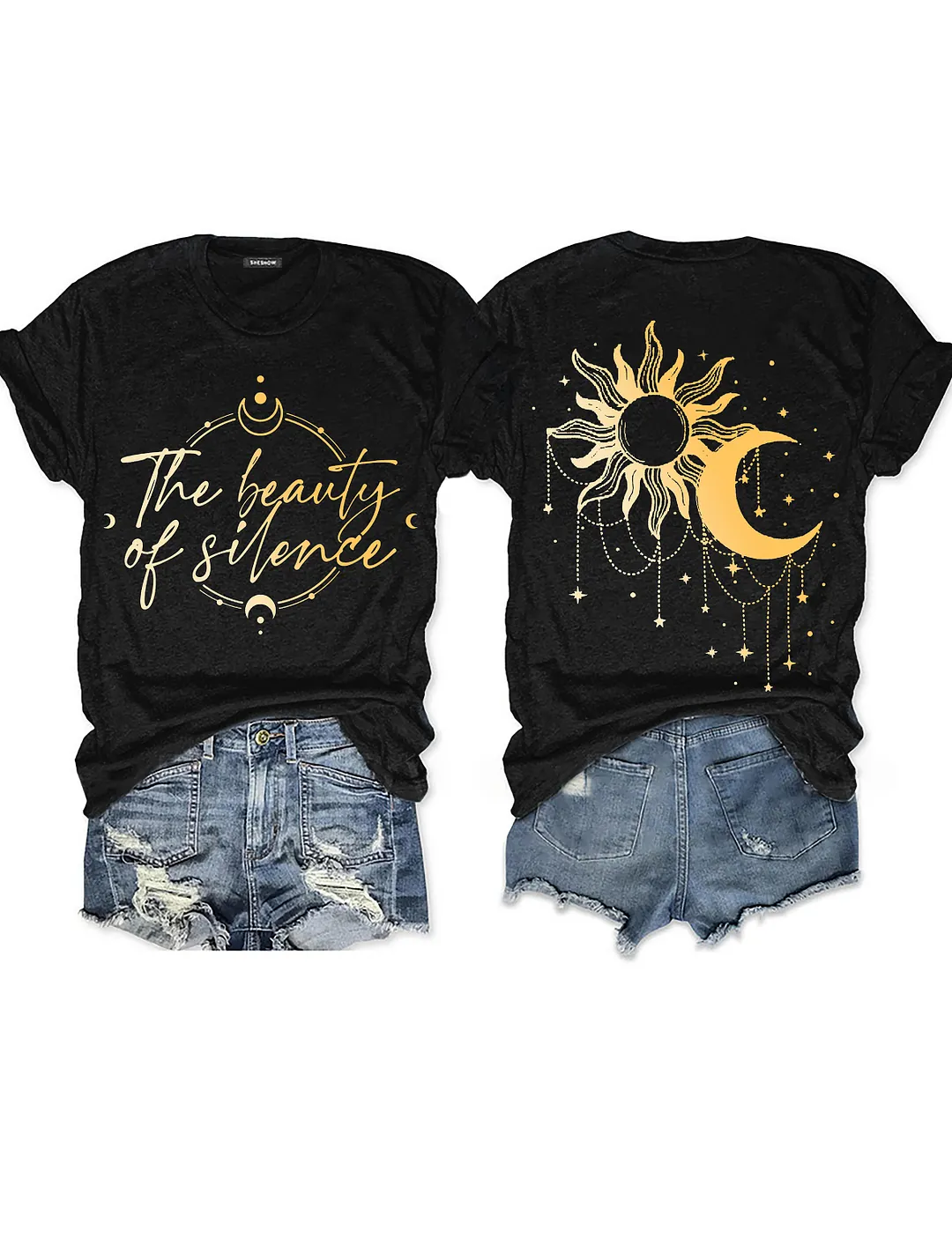 The Beauty Of Slience Shiny Moon Phase T-shirt