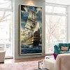 (Big Size) Sailing Ship - Full Round Diamond Painting  40*80cm