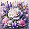 (Multi Style)Rose Butterfly-Full Embroidery 3 Strands 11CT Stamped Cross Stitch-45*45CM