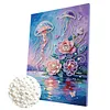 Flower Jellyfish DIY Pearl Painting Kit with Frame 30x40cm Pearl Gem Paintings Picture Arts Craft for Adults Beginners Gift Home Wall Decor