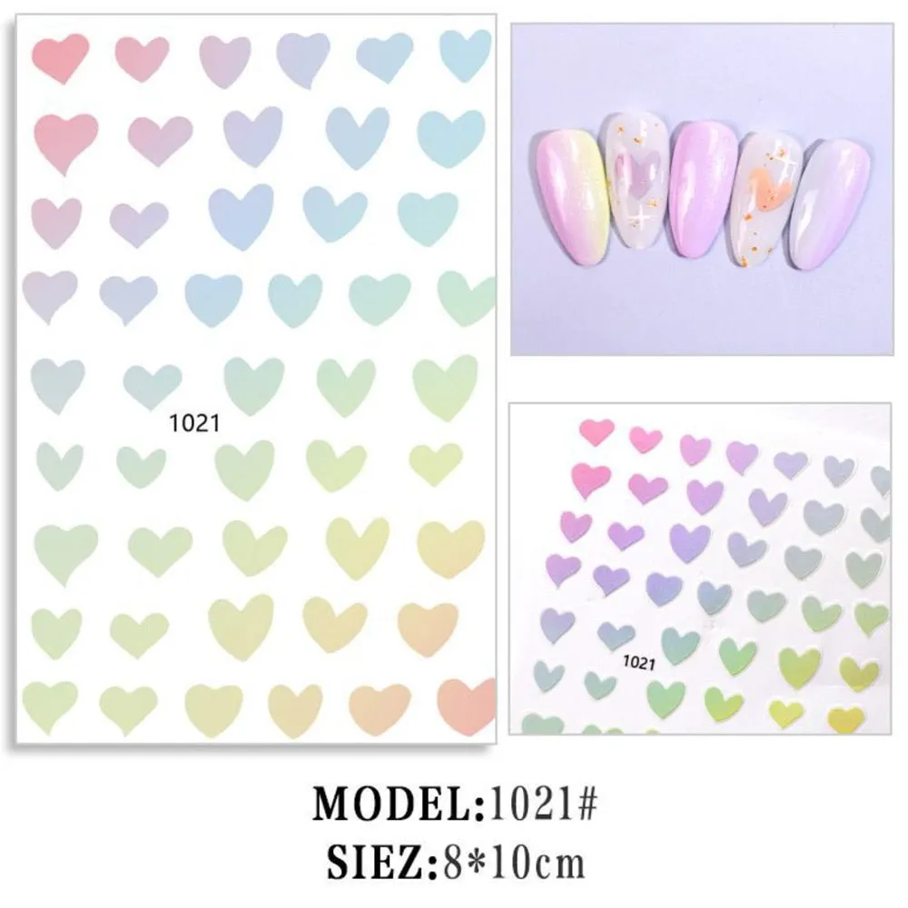 Heart & Star Bubble Cute Image Quality 3D Engraved Nail Stickers Nail Art Decorations Nail Decals Design