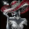 Elegant Lady In Top Hat - Partial Special Shaped Diamond Painting 30*30cm