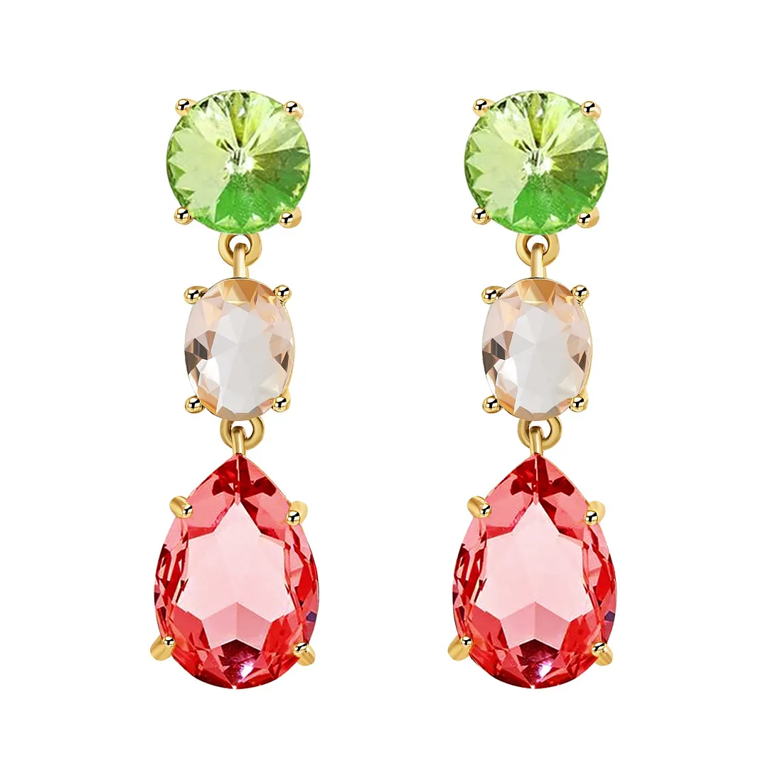 Dvacaman Newest Multicolor Crystal Drop Earrings Fine Jewelry Accessories For Women Fashion Rhinestone Tassel Earrings Wholesale