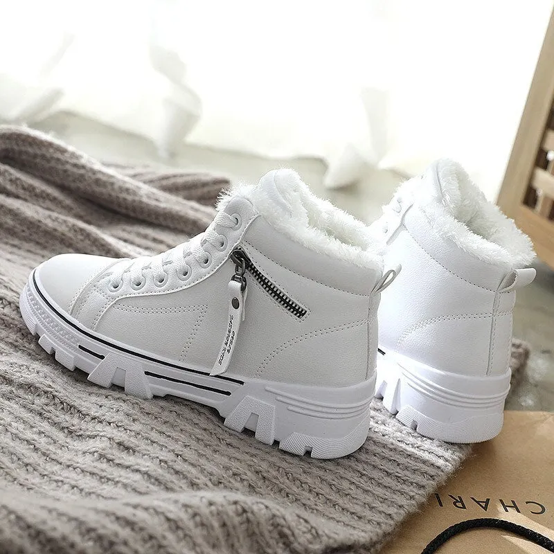 Winter Ladies Shoes 2021 New Lace Up Women Sneakers Snow Ankle Boots Waterproof Warm Platform Woman Footwear