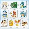 10PCS Diamond Art Keyring Pokemon Double Sided for Adult Kid Purse Handbag Decor