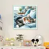 (Counted/Stamped)Cat Sleeping Under The Quilt-11CT Cross Stitch 40*40cm/15.75*15.75in