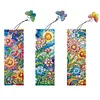 (US Local)3Pcs Special Shape Flowers 5D DIY Diamond Painting Bookmark with Pendants Craft Kit