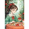 >SALE<Full Embroidery Eco-cotton Thread 11CT Printed Girl Cross Stitch Kit 50x75cm