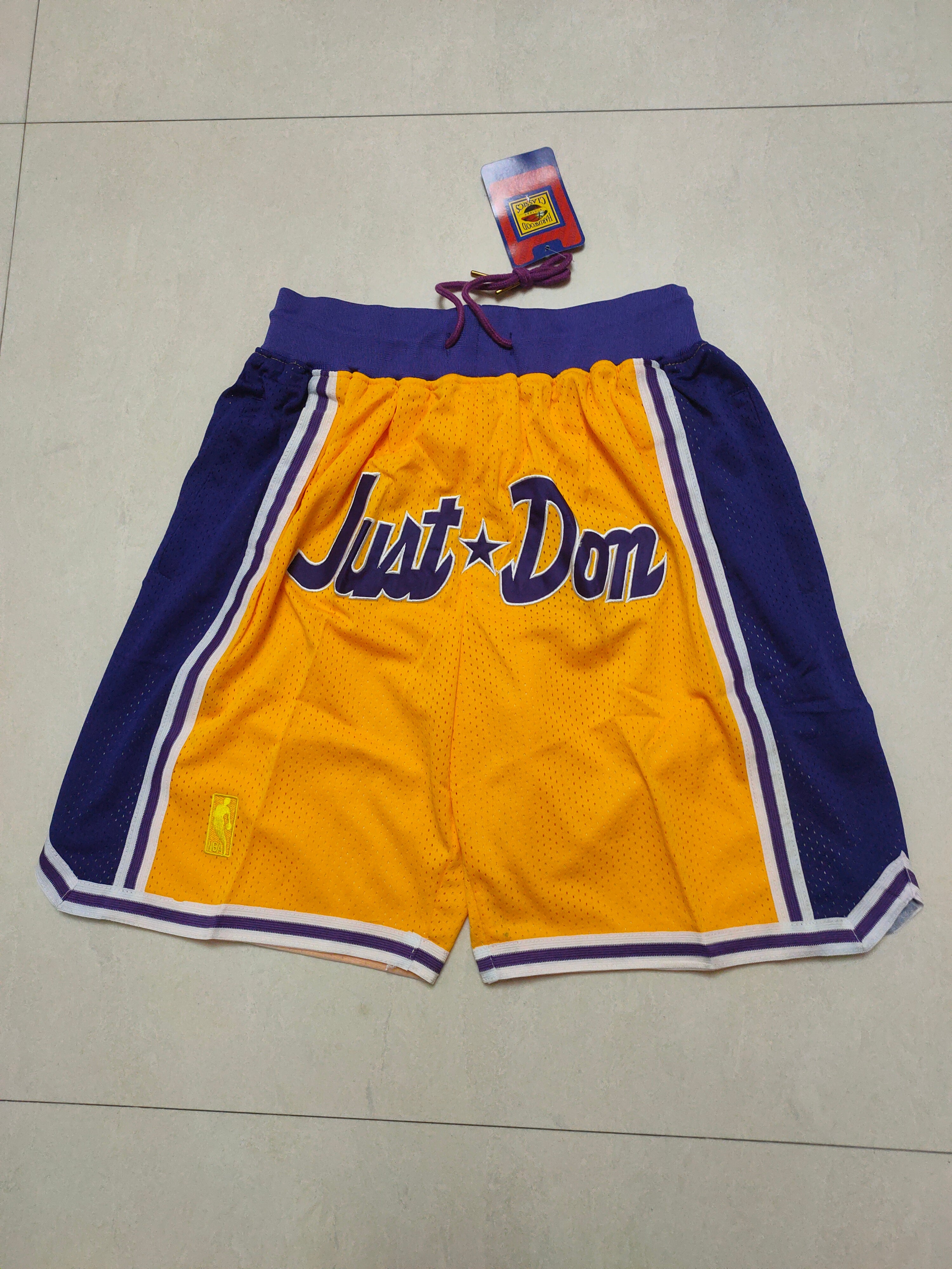 Los Angeles Lakers yellow pocket Pants Shorts