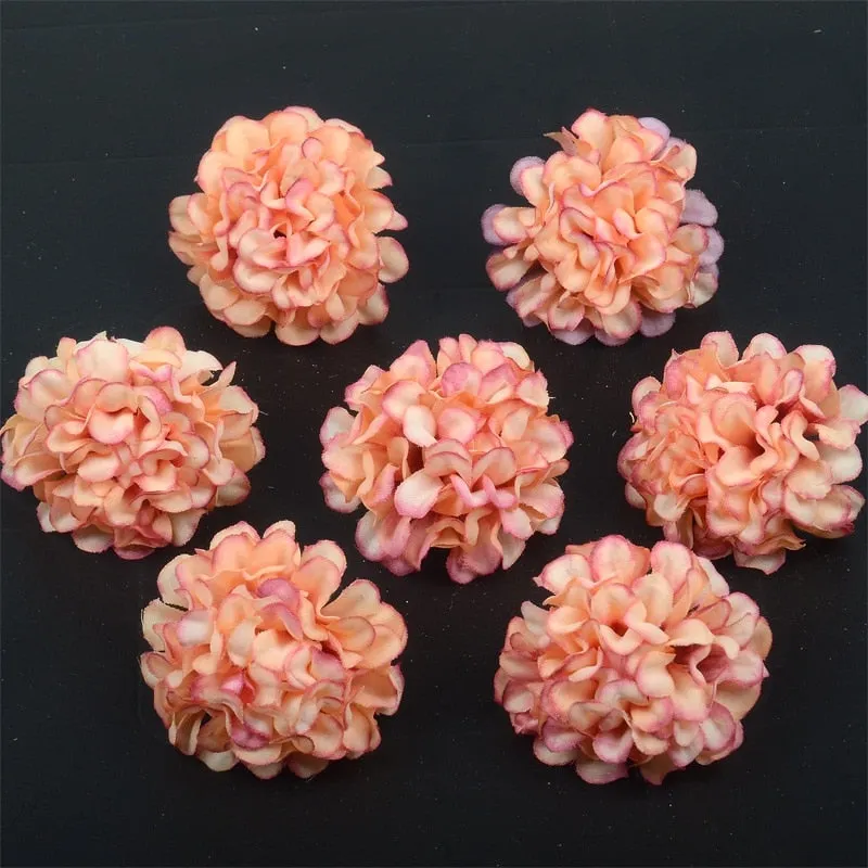 10pcs/lot Artificial Flower Silk Hydrangea Head For Wedding Decoration DIY Wreath Scrapbooking craft Cheap Fake Flowers