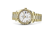 Rolex Day-Date 40 Presidential White dial, Fluted Bezel, President bracelet, Yellow gold Watch
