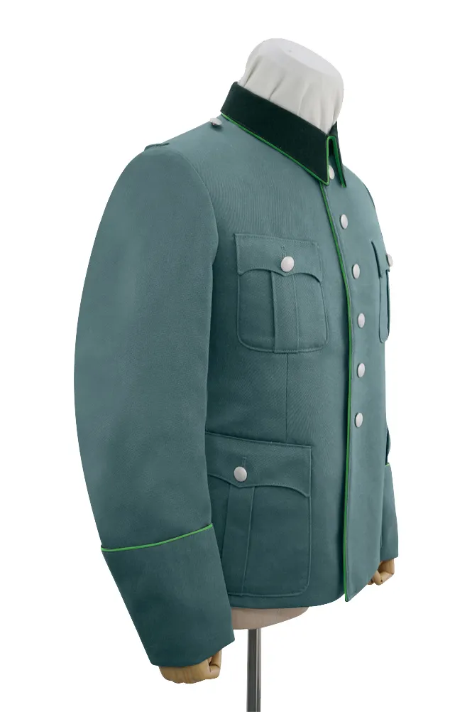   Polizei German General Officer Gabardine Service Tunic Jacket With Deep Green Collar 6 Buttons German-Uniform