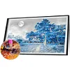 >SALE<5D Diamond Painting Kit Blue Woods Full Round Drill DIY Landscape Wall Art