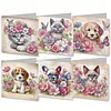 6 PCS Cats And Dogs - 5D DIY Greeting Card