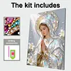(30x40cm)DIY Virgin Mary Framed Handmade Pearl Painting Art Craft Kit Living Home Decor