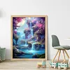 Landscape Waterfall - 11CT Stamped Cross Stitch - 40*50cm - Natural