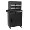 [US Local Warehouse] Large Detachable Toolbox with Double Door & Wheels Sliding Drawers Tool Chest Large Capacity Mechanic Tool Storage Box Metal Tool Cart for Garage Tool Room