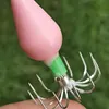 10pcs Squid Jigs Hooks Cuttlefish Bait Fishhook (Pink Luminous 30g)