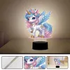 (US Local)Unicorn Diamond Painting Night Light Diamond Art Lamp Home Decoration (A)