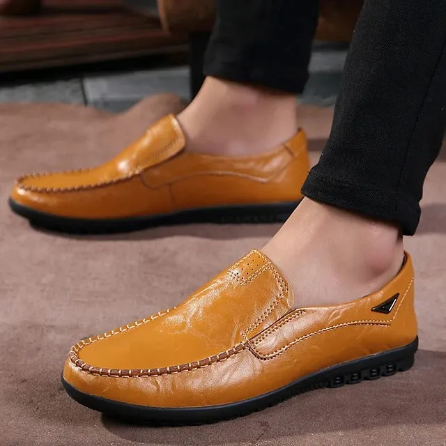 Sursell Shoes Men's Loafers & Slip-Ons British Daily  Leather Breathable Non-slipping Wear Proof Outdoor Walking Shoes